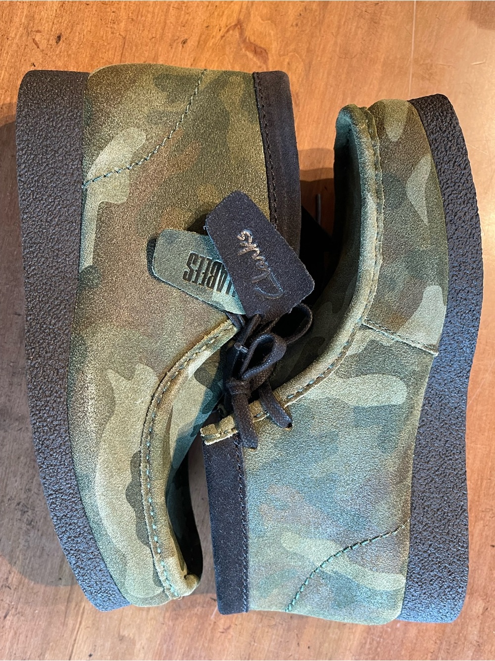 Clarks Wallabee Camo Suede Moccasin Shoes
